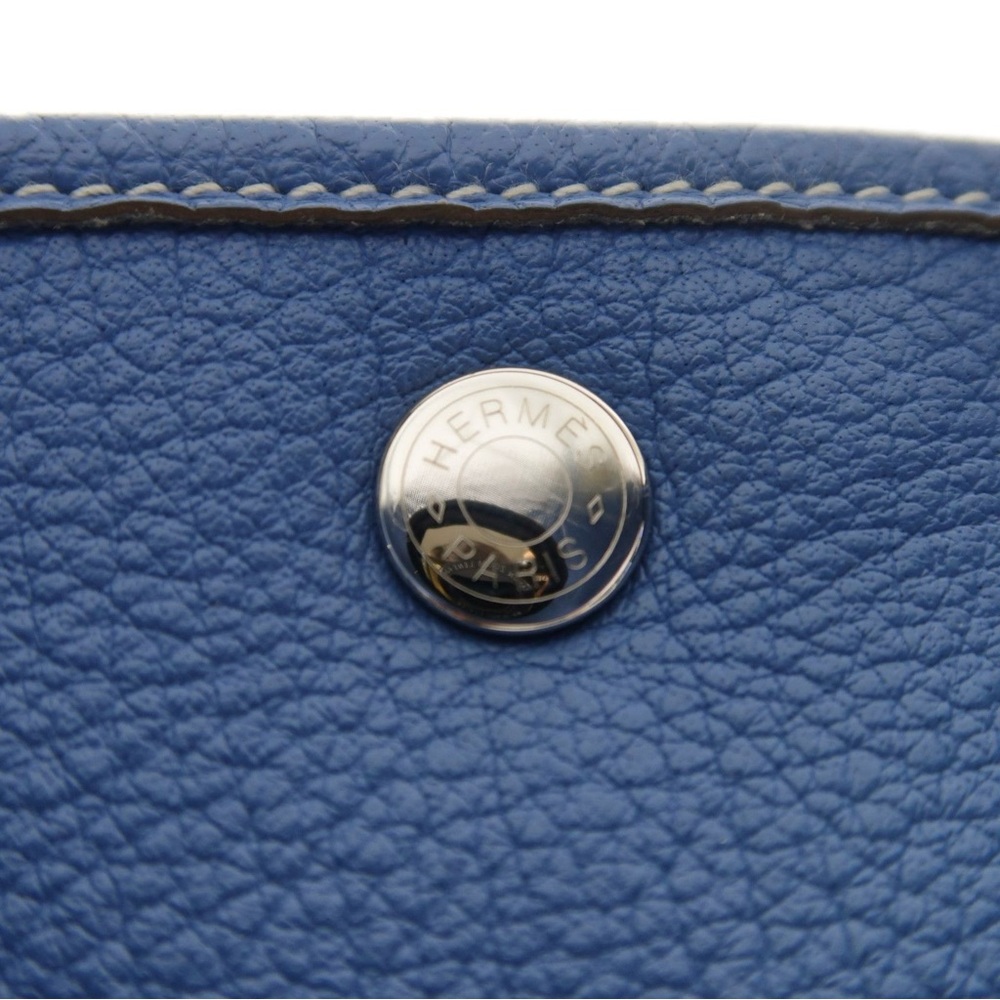 ✨🛍️ Hermes Negonda Leather Garden Party 36 Tote in Blue Jean - Picture 9 of 9
